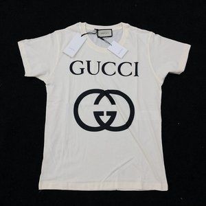 Gucci Men Chest Print Logo Off White T-Shirt "S"